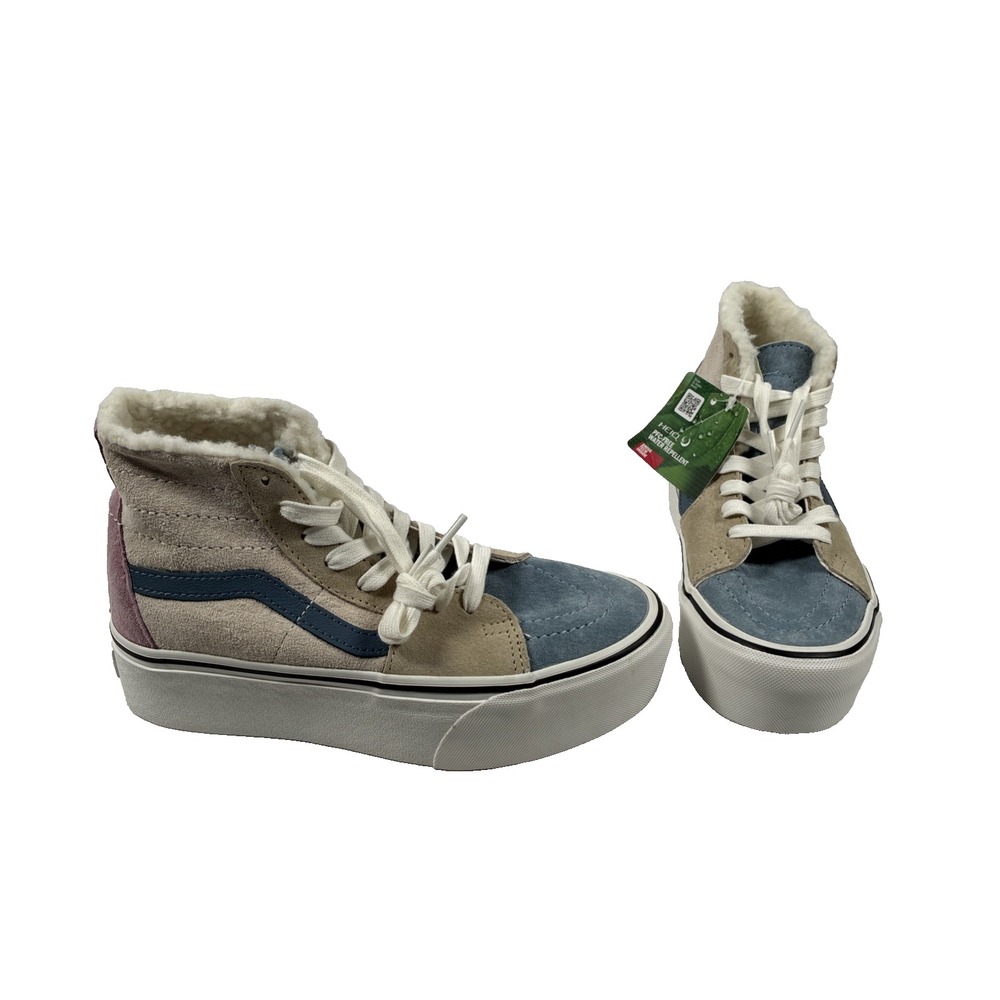 New Vans SK-8 HI PIG-SUEDE SHERPA SHOE Multi Color Size W/6.5 M/5, NWOB
